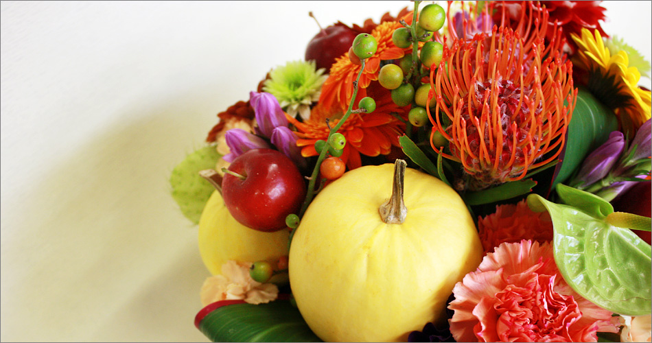 アジサイなどのナチュラルブーケ